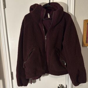 Free People Mountain Air Fleece Jacket Size: L - Maroon